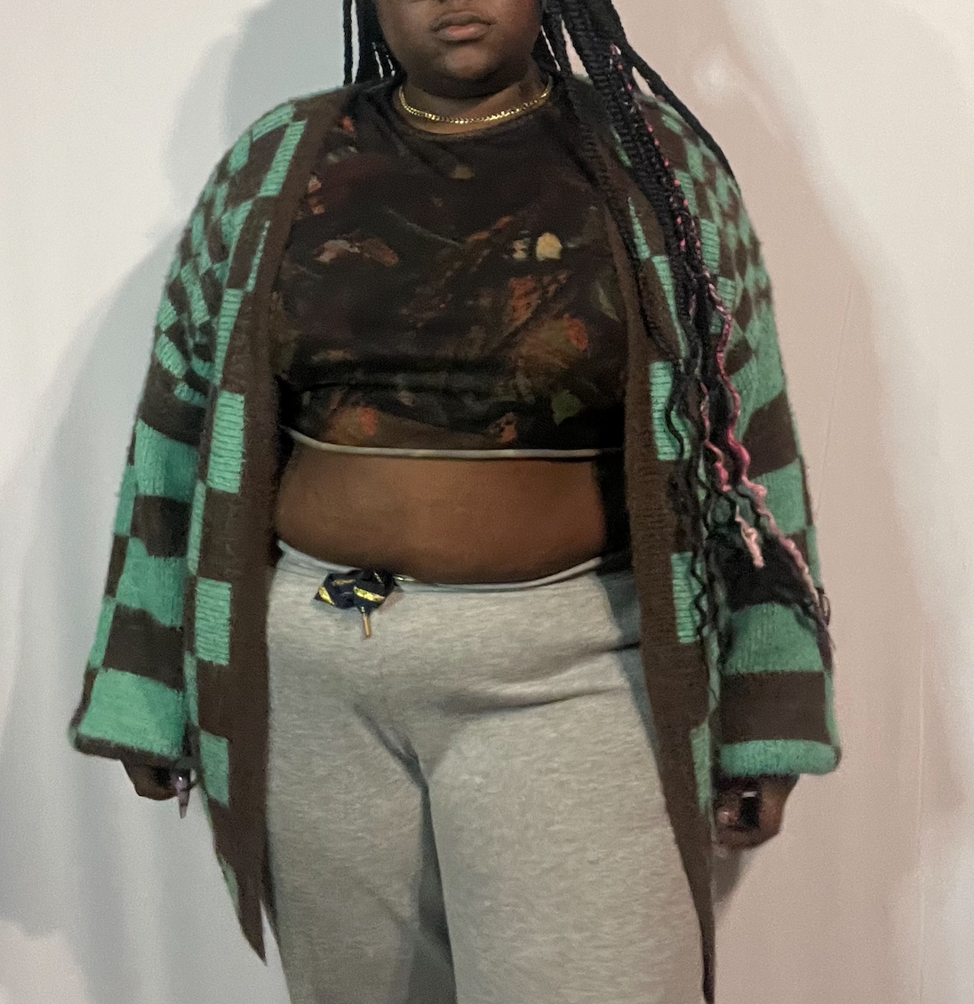 Camille | Oversized Checkered Cardigan