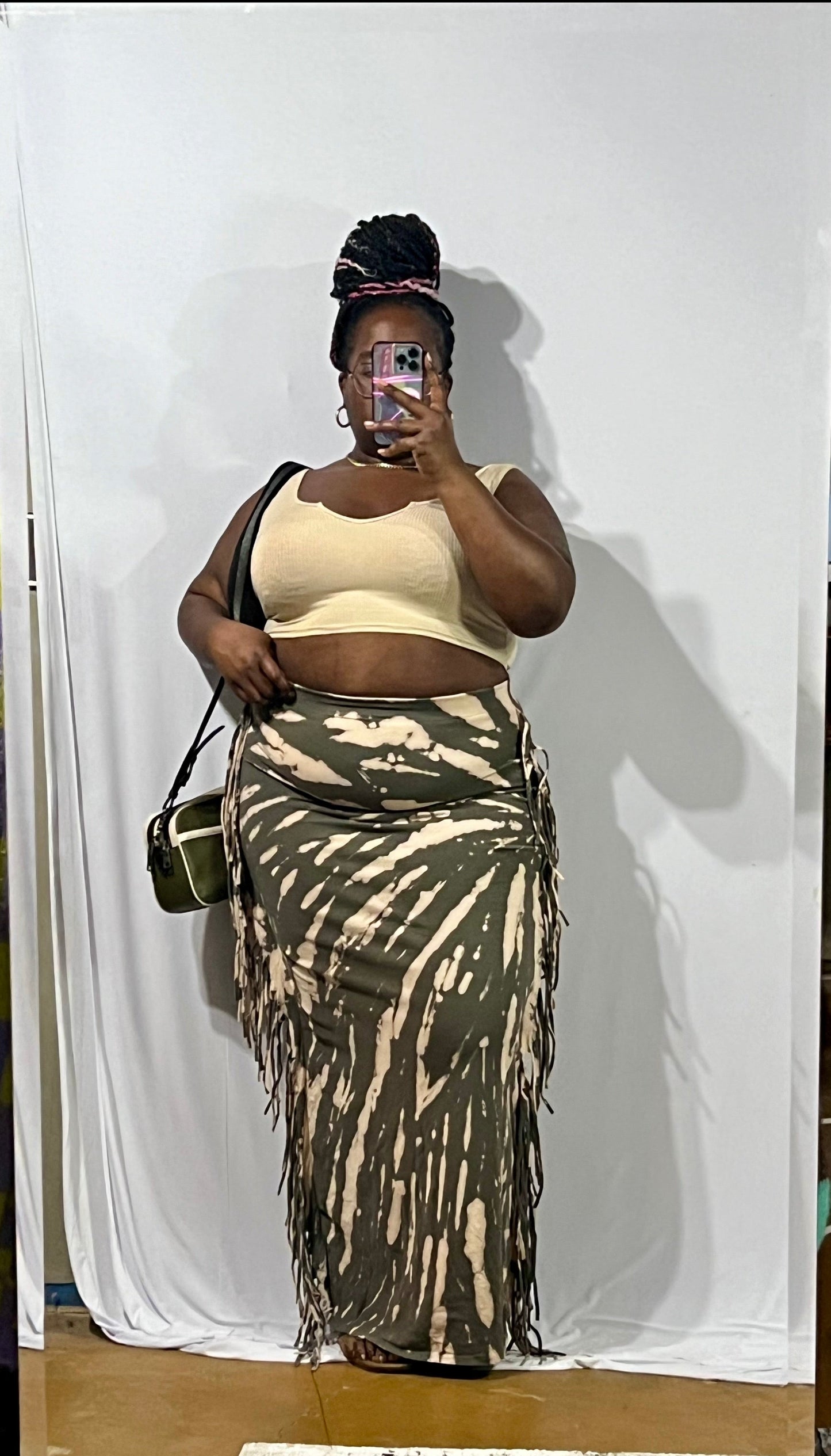 Patrice | Tie-Dye Fringe Maxi Skirt
